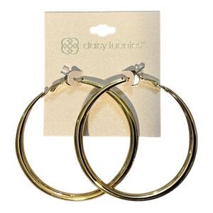 Daisy Fuentes Gold Hoop Earrings NWOT